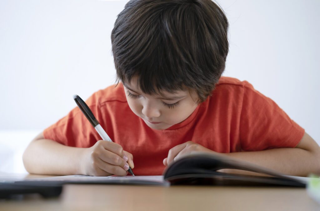 Students process their thinking through writing.