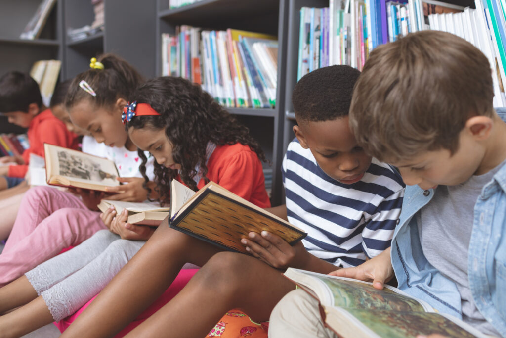 Students reading independently