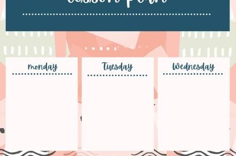 Image from dkobteva shows pastel background lesson planner.