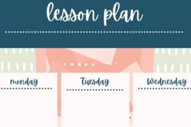 Image from dkobteva shows pastel background lesson planner.