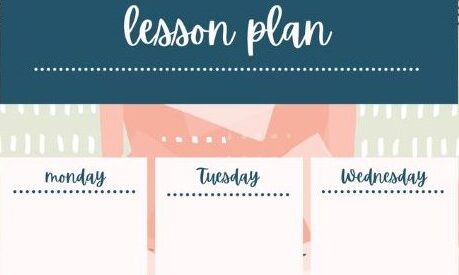 Image from dkobteva shows pastel background lesson planner.